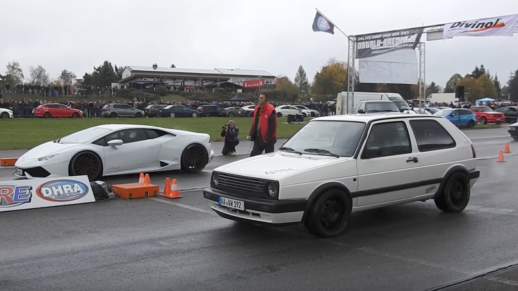 A Volkswagen Golf defeats a Lamborghini