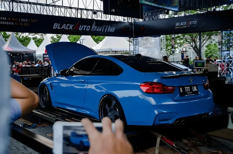 A stage 2 BMW in a dyno