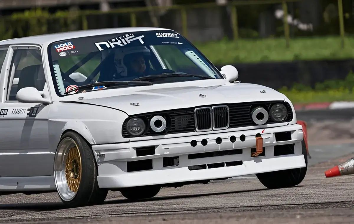 a stage 3+ BMW car in a track